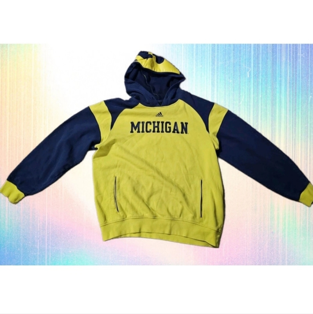 Adidas Michigan Adidas Michigan Wolverines Hoodie Pullover Bold Yellow and Navy